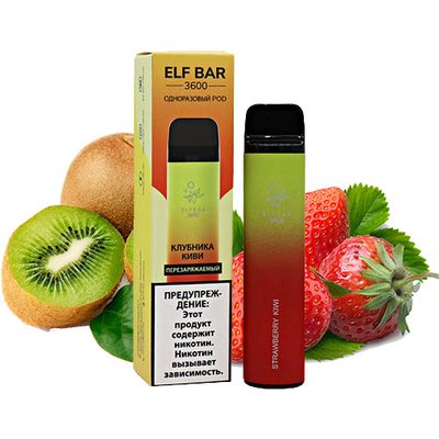 Одноразовий Pod Elf Bar 3600 650mAh (Перезаряджаеться) Strawberry Kiwi 5% (Полуниця з ківі) 38431 фото