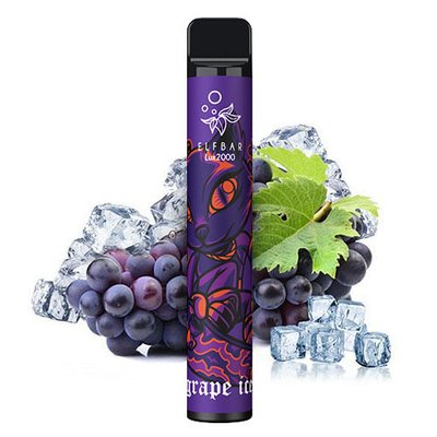 Одноразовий Pod Elf Bar 2000 Lux 6.5мл 5% Grape Ice (Виноград) 38488 фото