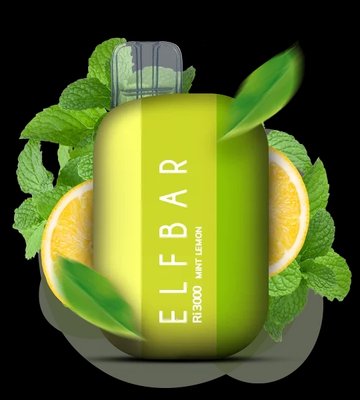 Одноразовий Pod Elf Bar Ri3000 6 мл 5% Mint Lemon (М'ята + лимон) 40969 фото
