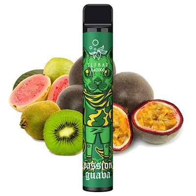 Одноразовый Pod Elf Bar 2000 Lux 6.5мл 5% Kiwi Passionfruit Guava (Киви + маракуя + гуава) 38491 фото