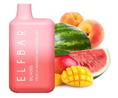 Одноразовий Pod Elf Bar BC4000 650mAh (перезаряджається) Peach Mango Watermelon 5% (Персик з манго та кавуном) 38497 фото