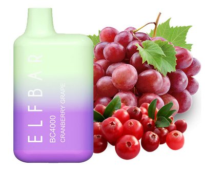 Одноразовый Pod Elf Bar BC4000 650mAh (перезаряжаемая) Cranberry Grape 5% (Клюква с виноградом) 38504 фото