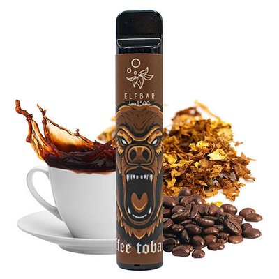 Одноразовий Pod Elf Bar 1500 Lux 4,8 мл 5% Coffee Tobacco (Кава + тютюн) 38230 фото