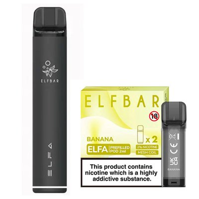 Elf Bar Elfa Pod Prefilled Starter Kit 850mAh Banana Black 39032 фото
