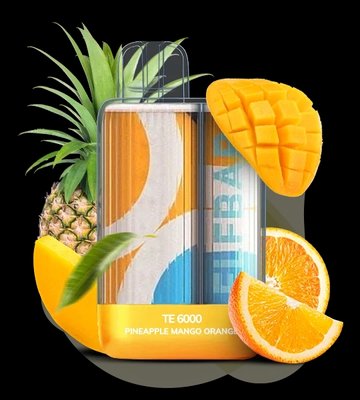 Одноразовий Pod Elf Bar TE6000 15 мл 5% (перезаряджається) Pineapple Mango Orange (Ананас + манго + апельсин) 40284 фото