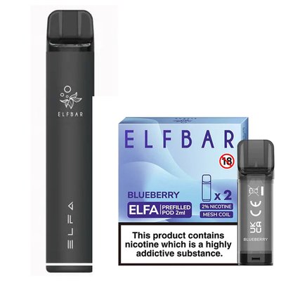 Elf Bar Elfa Pod Prefilled Starter Kit 850mAh Blueberry Black 39036 фото
