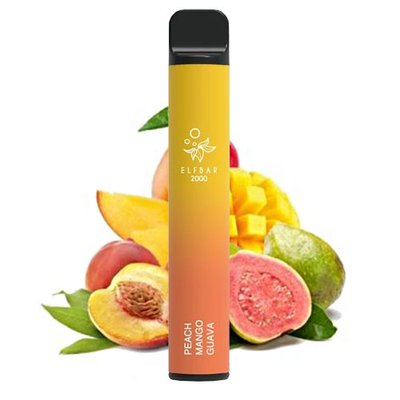 Одноразовий Pod Elf Bar 2000 6,5 мл 5% Peach Mango Guava (Персик + манго + гуава) 38363 фото