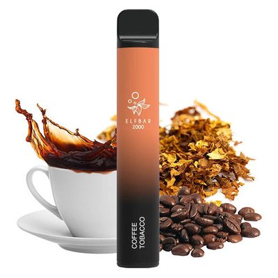 Одноразовий Pod Elf Bar 2000 6,5 мл 5% Coffee Tobacco 5% (Кава + тютюн) 38364 фото