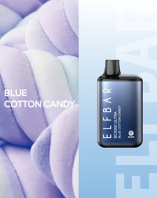 Одноразовий Pod Elf Bar BC5000 Ultra 13 мл 5% Blue Cotton Candy (Солодка вата) 39243 фото