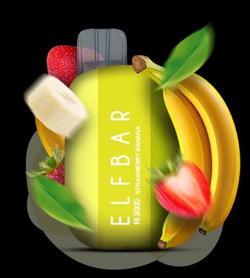Одноразовий Pod Elf Bar Ri3000 6 мл 5% Strawberry Banana (Полуниця + банан) 40962 фото